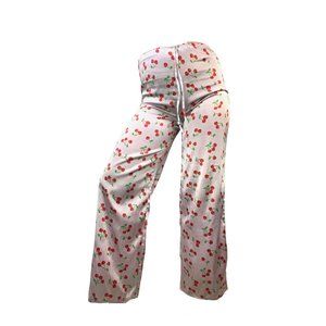 PINK SILK CHERRY PANTS